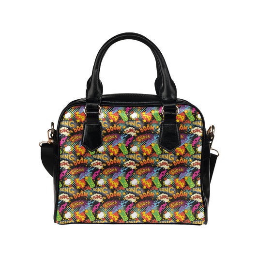 Comic Book Pattern Print Design 01 Shoulder Handbag