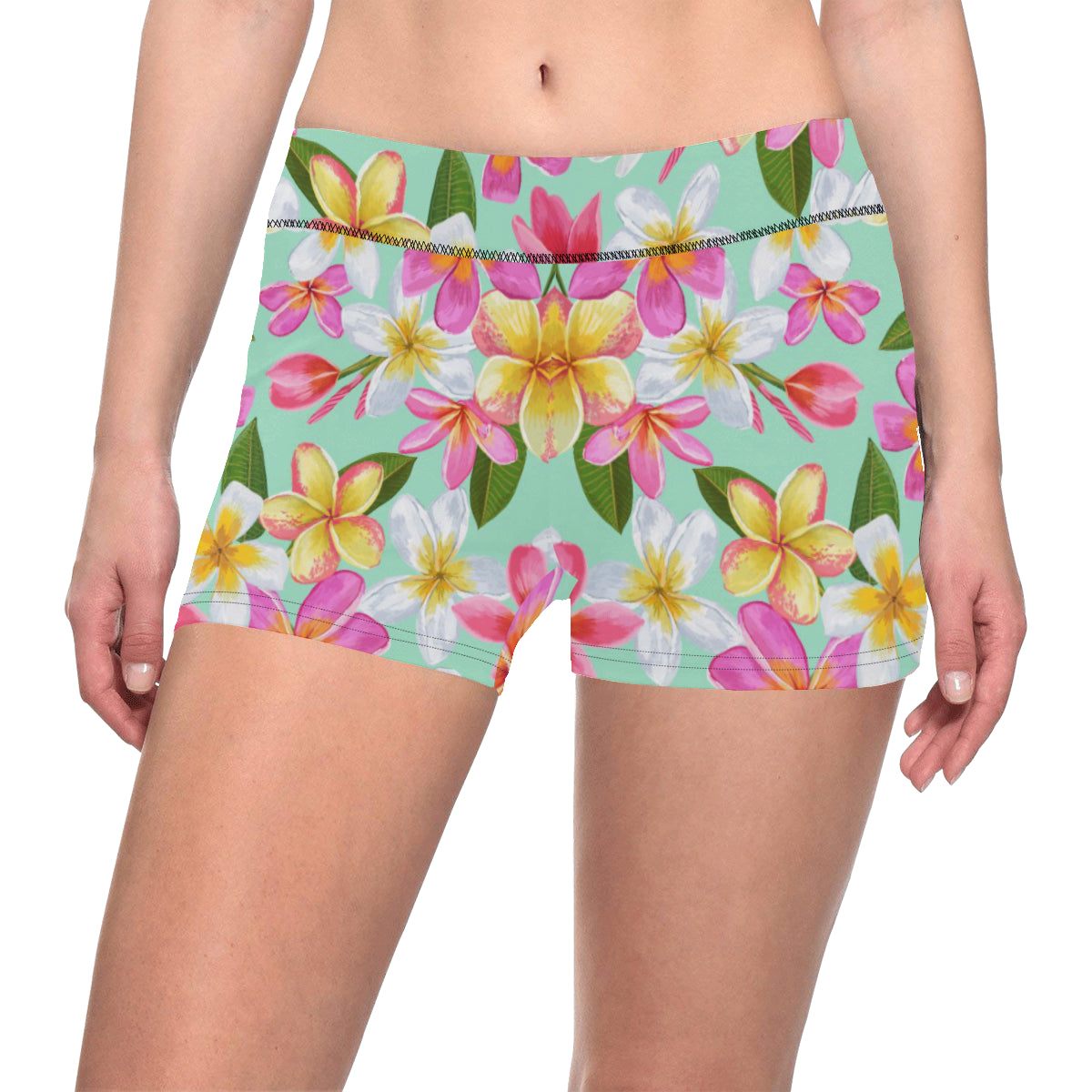 Plumeria Pattern Print Design PM014 Yoga Shorts