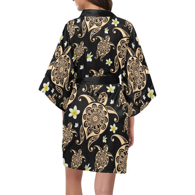 Turtle Polynesian Tribal Hawaiian Women Kimono Robe