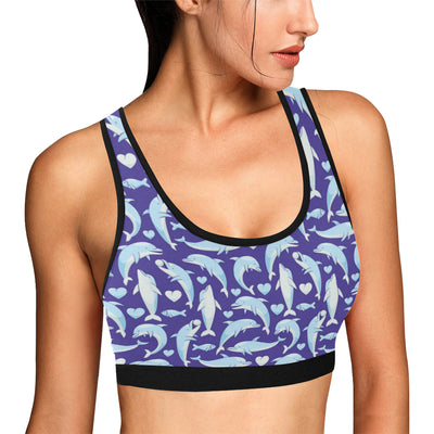 Dolphin Smile Print Pattern Sports Bra