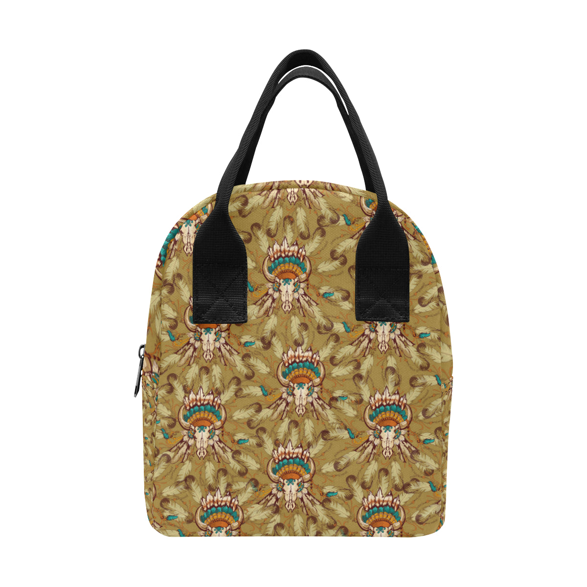 Native Indian Buffalo head Insulated Lunch Bag