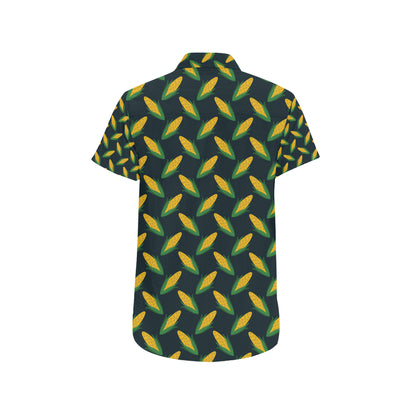 Corn Pattern Print Design 02 Men's Short Sleeve Button Up Shirt
