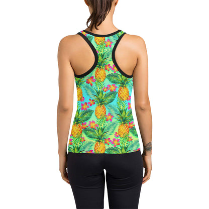 Pineapple Pattern Print Design PP010 Women's Racerback Tank Top