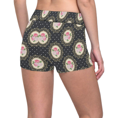 Rose Pattern Print Design RO015 Yoga Shorts