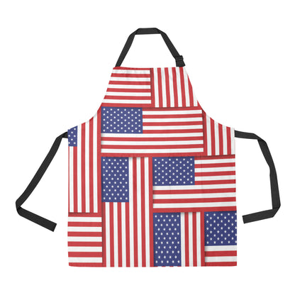 Patriotic US Flag Pattern Print Design A01 Apron with Pocket
