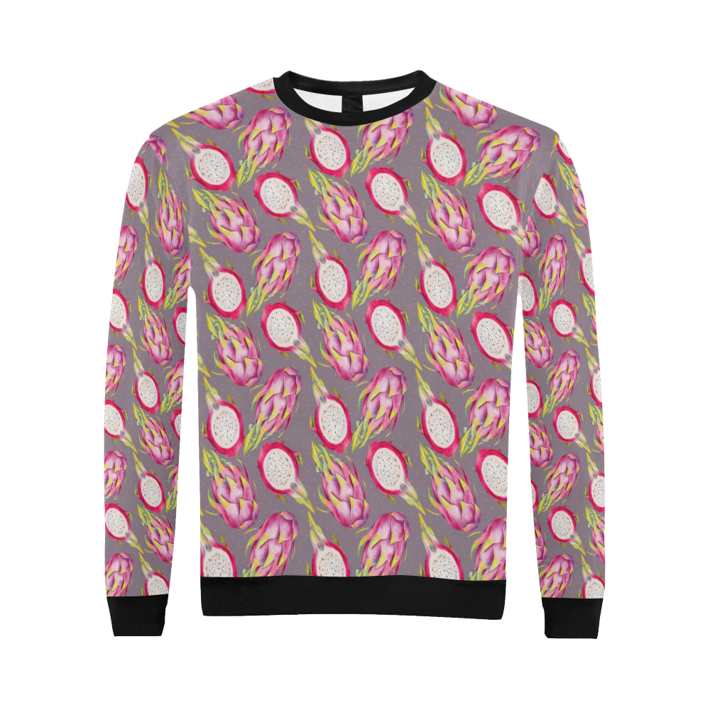 Dragonfruit Pattern Print Design DF03 Men Long Sleeve Sweatshirt