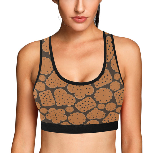 Cracker Pattern Print Design 01 Sports Bra