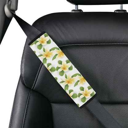 Yellow Plumeria Pattern Print Design PM012 Car Seat Belt Cover