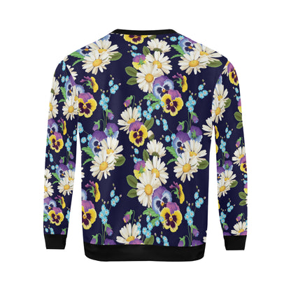 Pansy Pattern Print Design PS03 Men Long Sleeve Sweatshirt