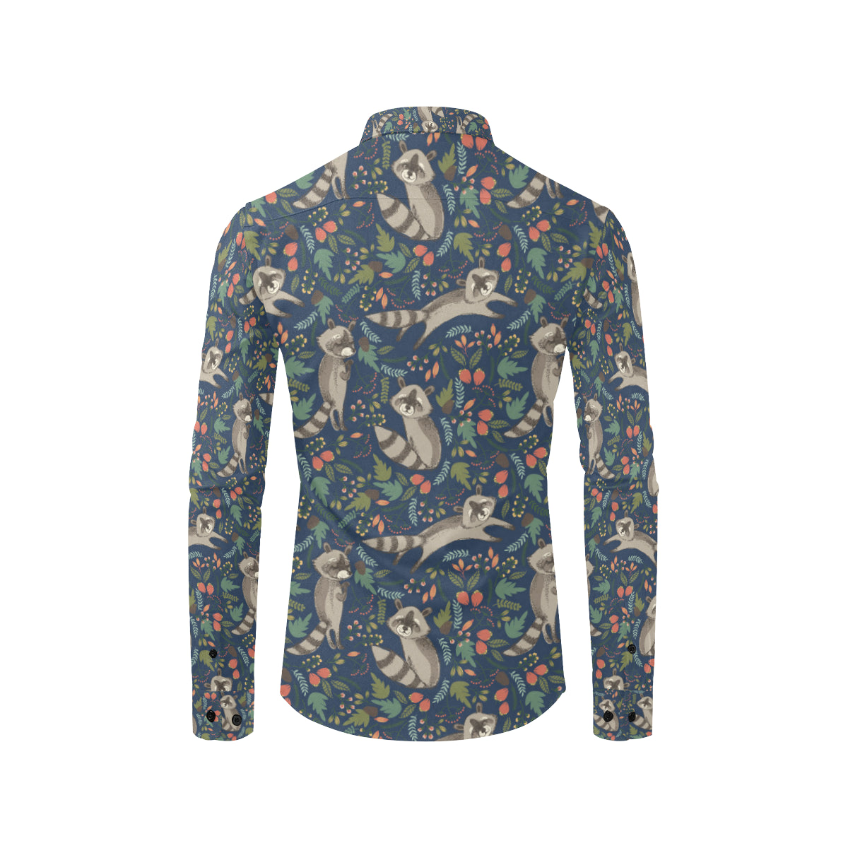 Raccoon Pattern Print Design A02 Men's Long Sleeve Shirt