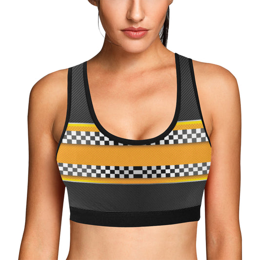 Checkered Pattern Print Design 01 Sports Bra