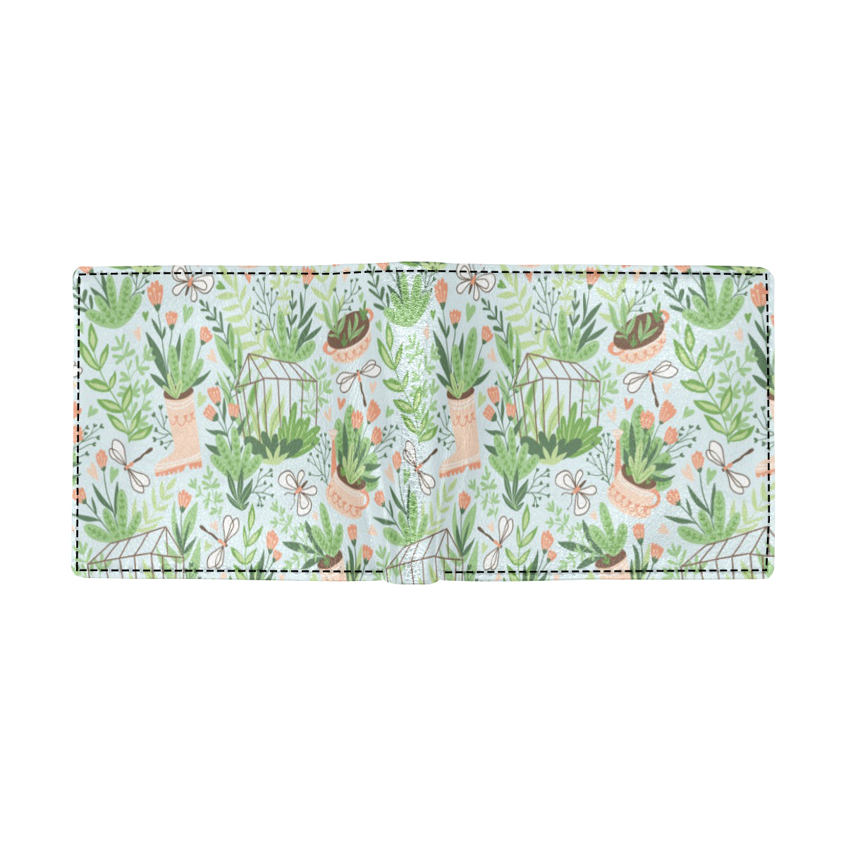 Gardening Pattern Print Design G04 Men's ID Card Wallet