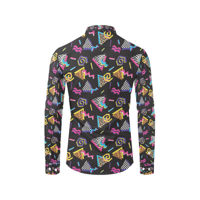 80s Pattern Print Design 3 Men's Long Sleeve Shirt