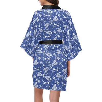 Dragonfly Pattern Print Design 03 Women's Short Kimono