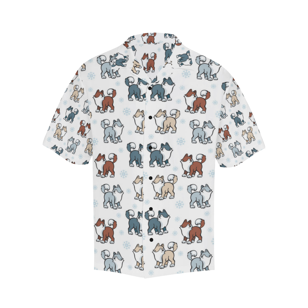 Alaskan Malamute Pattern Print Design 02 Men's Hawaiian Shirt