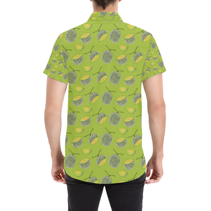 Cantaloupe Pattern Print Design 03 Men's Short Sleeve Button Up Shirt