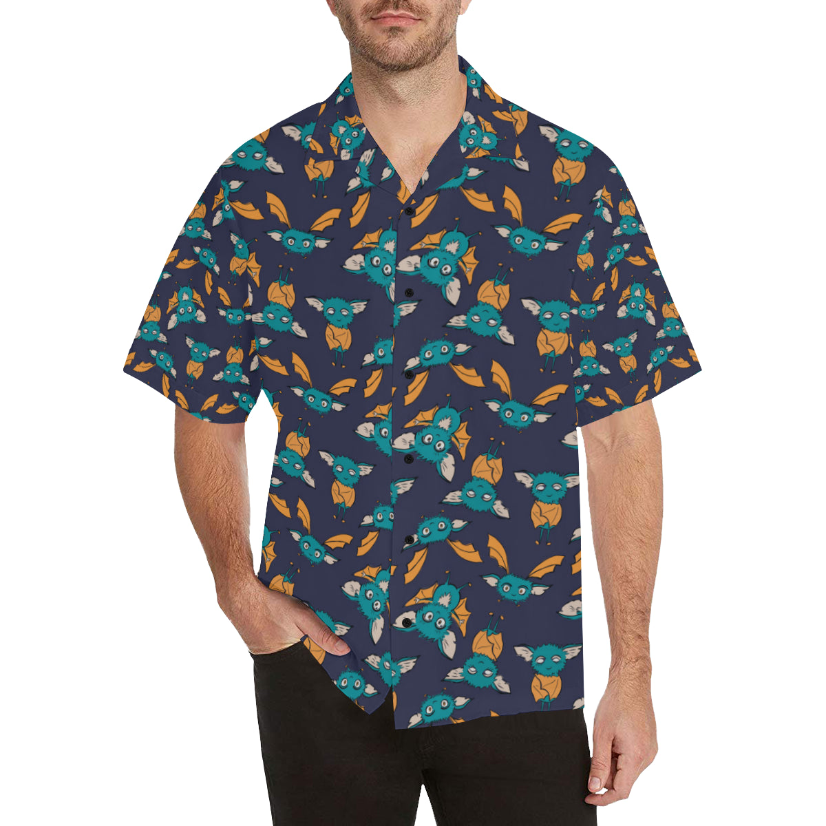 Bat Pattern Print Design 07 Men's Hawaiian Shirt
