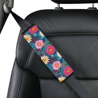 Water Lily Pattern Print Design WL05 Car Seat Belt Cover