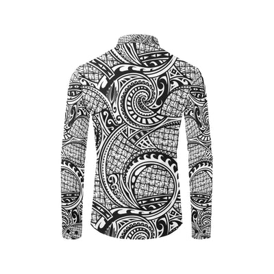 Polynesian Tribal Pattern Men's Long Sleeve Shirt