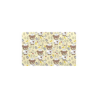 Nurse Bear Pattern Print Design A02 Kitchen Mat