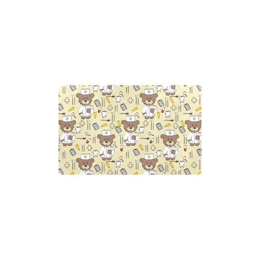 Nurse Bear Pattern Print Design A02 Kitchen Mat
