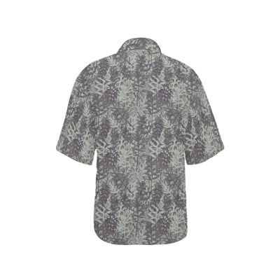 Camouflage Fern Pattern Print Design 05 Women's Hawaiian Shirt