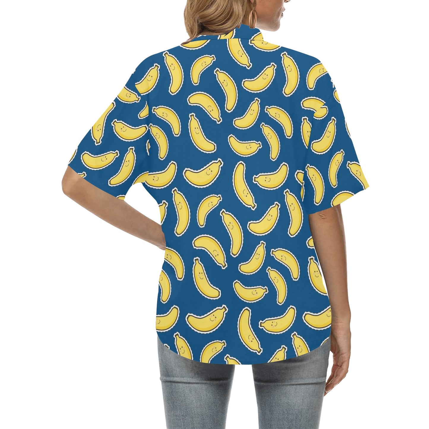 Banana Pattern Print Design BA03 Women's Hawaiian Shirt