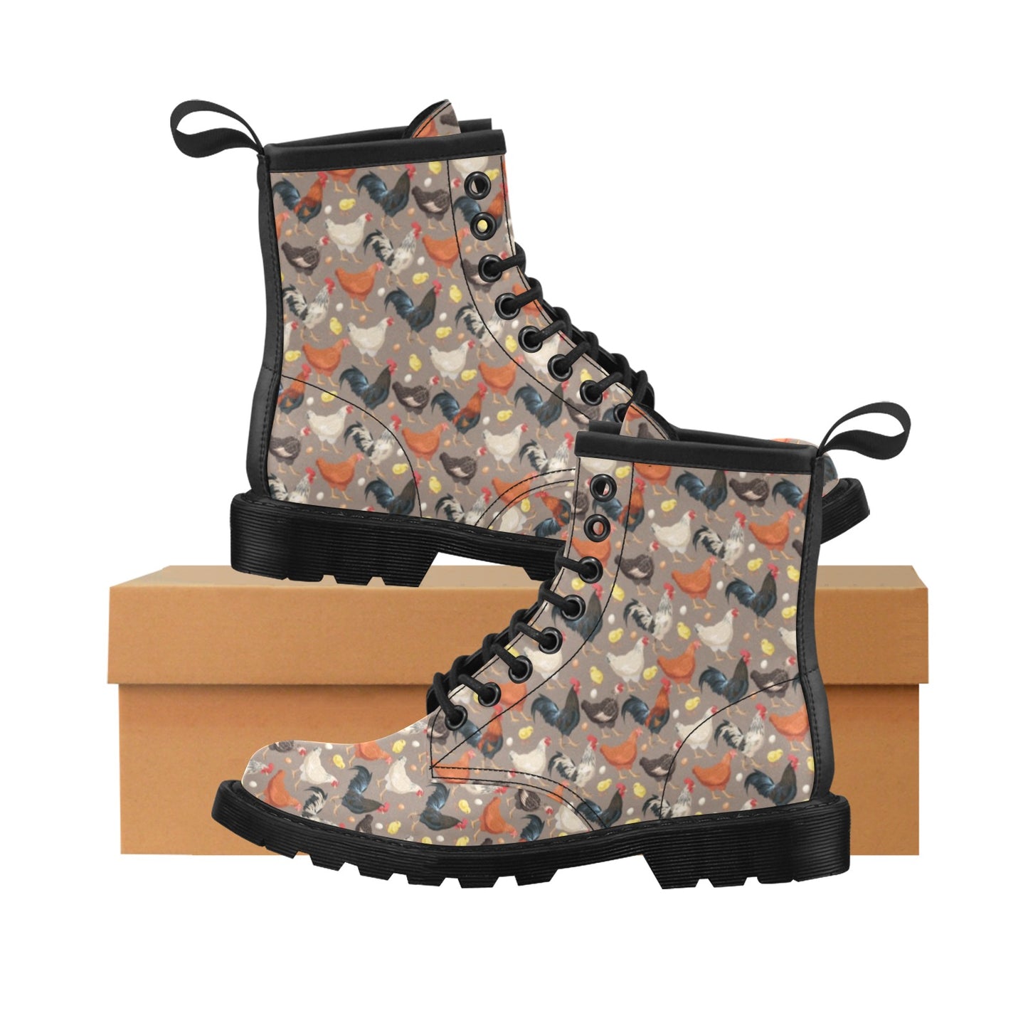 Chicken Evolution Pattern Women's Boots
