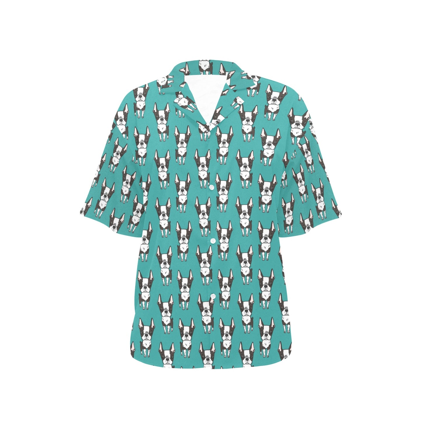 Boston Terrier Pattern Print Design 04 Women's Hawaiian Shirt