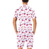 Cherry Cupcake Pink Pattern Men's Romper