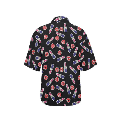 Lipstick Pattern Print Design LT01 Women's Hawaiian Shirt