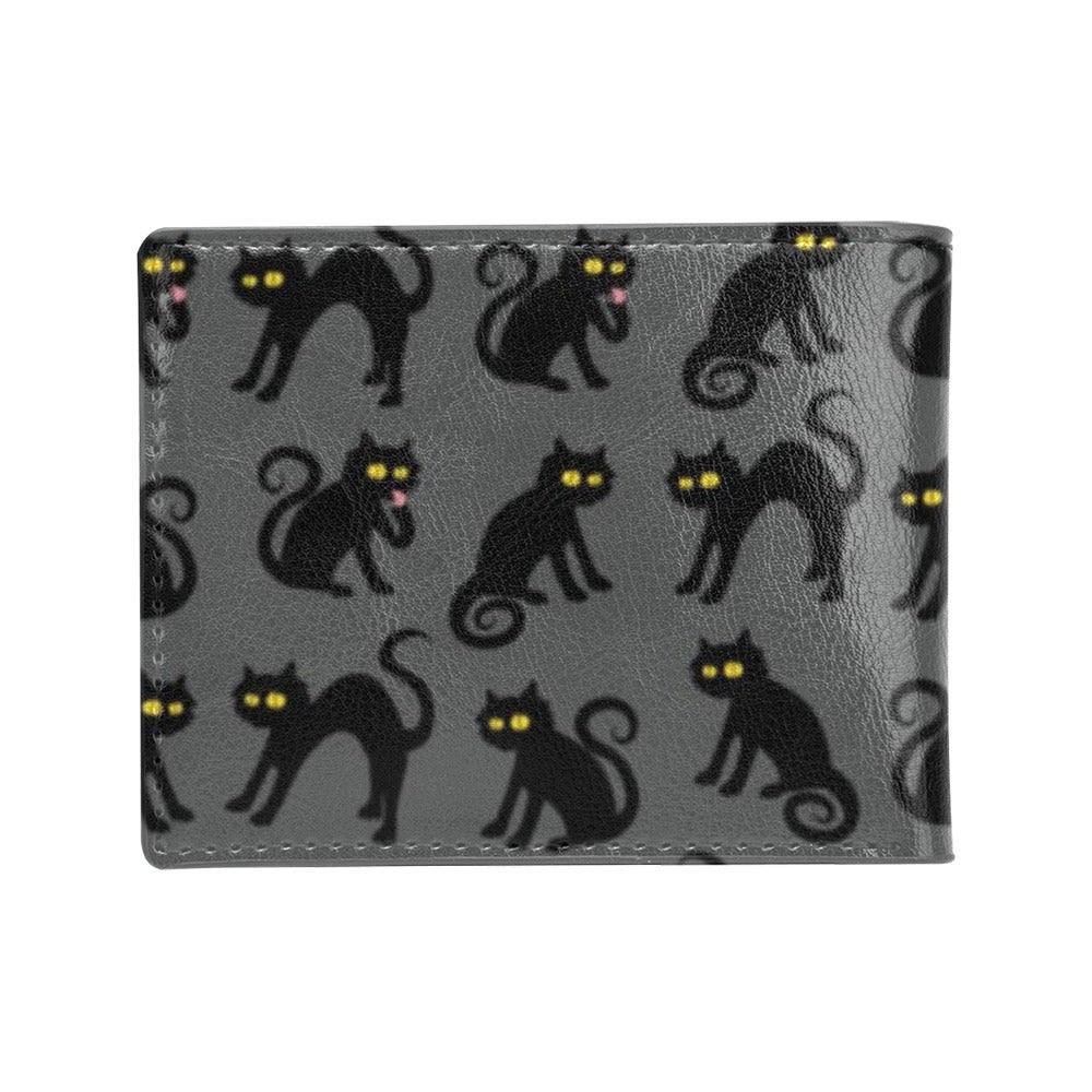 Black Cat Cute Print Pattern Men's ID Card Wallet