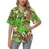 Camouflage Realistic Tree Fresh Print Women's Hawaiian Shirt