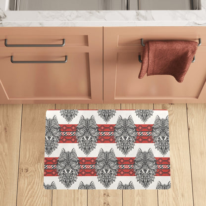 Native Indian Wolf Kitchen Mat
