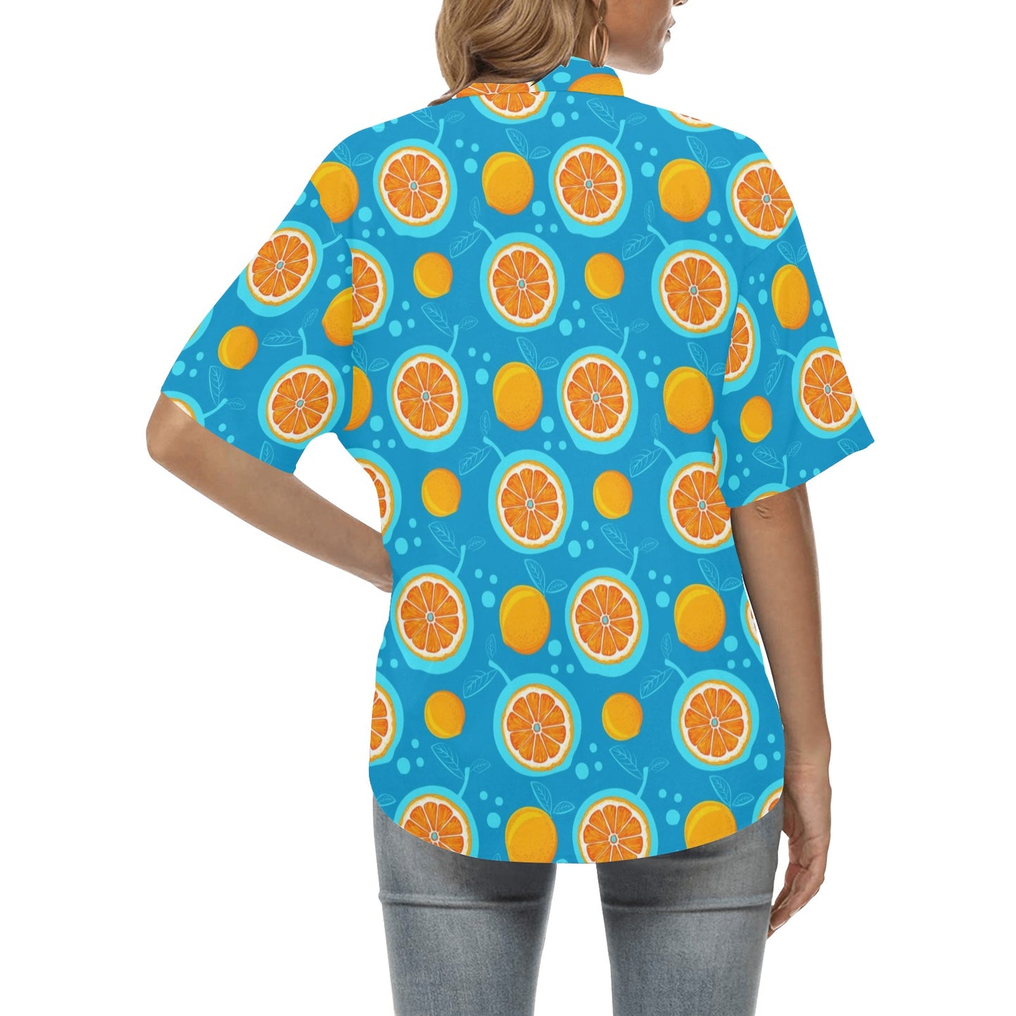 Grapefruit Pattern Print Design GF03 Women's Hawaiian Shirt