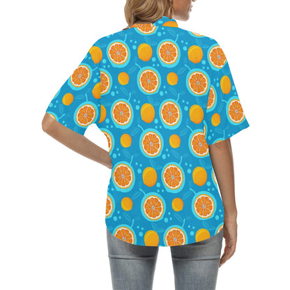 Grapefruit Pattern Print Design GF03 Women's Hawaiian Shirt