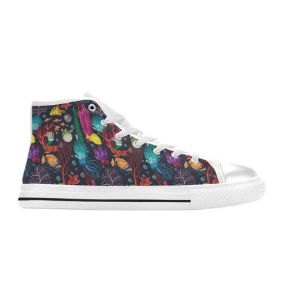 Underwater Cute Print Design LKS303 High Top Women's White Shoes