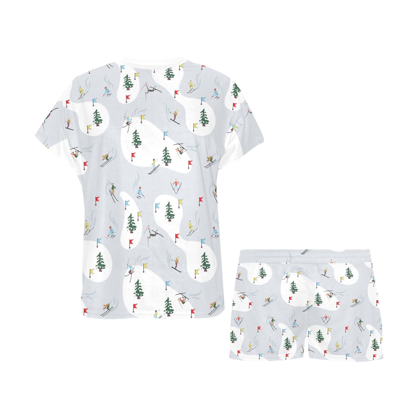 Ski Print Design LKS305 Women's Short Pajama Set
