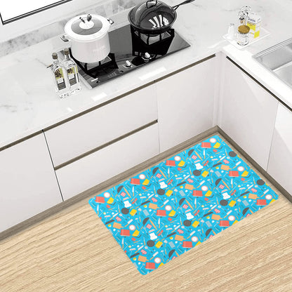 Cooking Kitchen Tools Pattern Print Design 03 Kitchen Mat