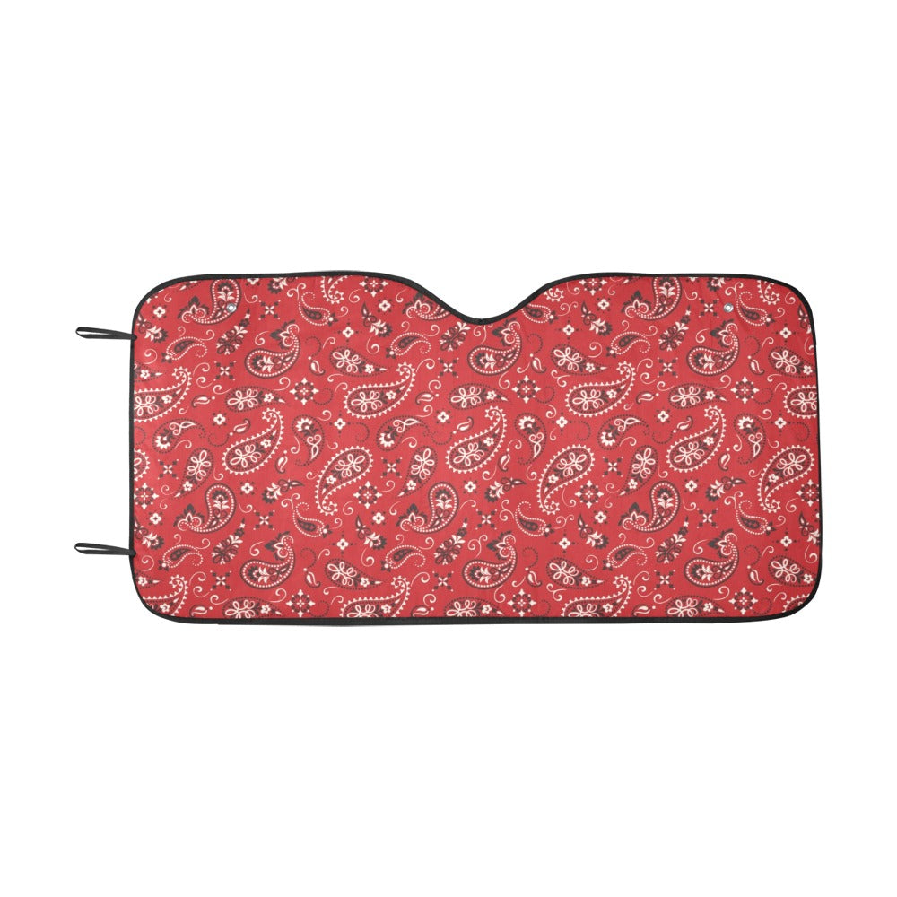 Bandana Paisley Red Print Design LKS3011 Car front Windshield Sun Shade