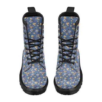 Hawaiian Flower Blue Print Women's Boots