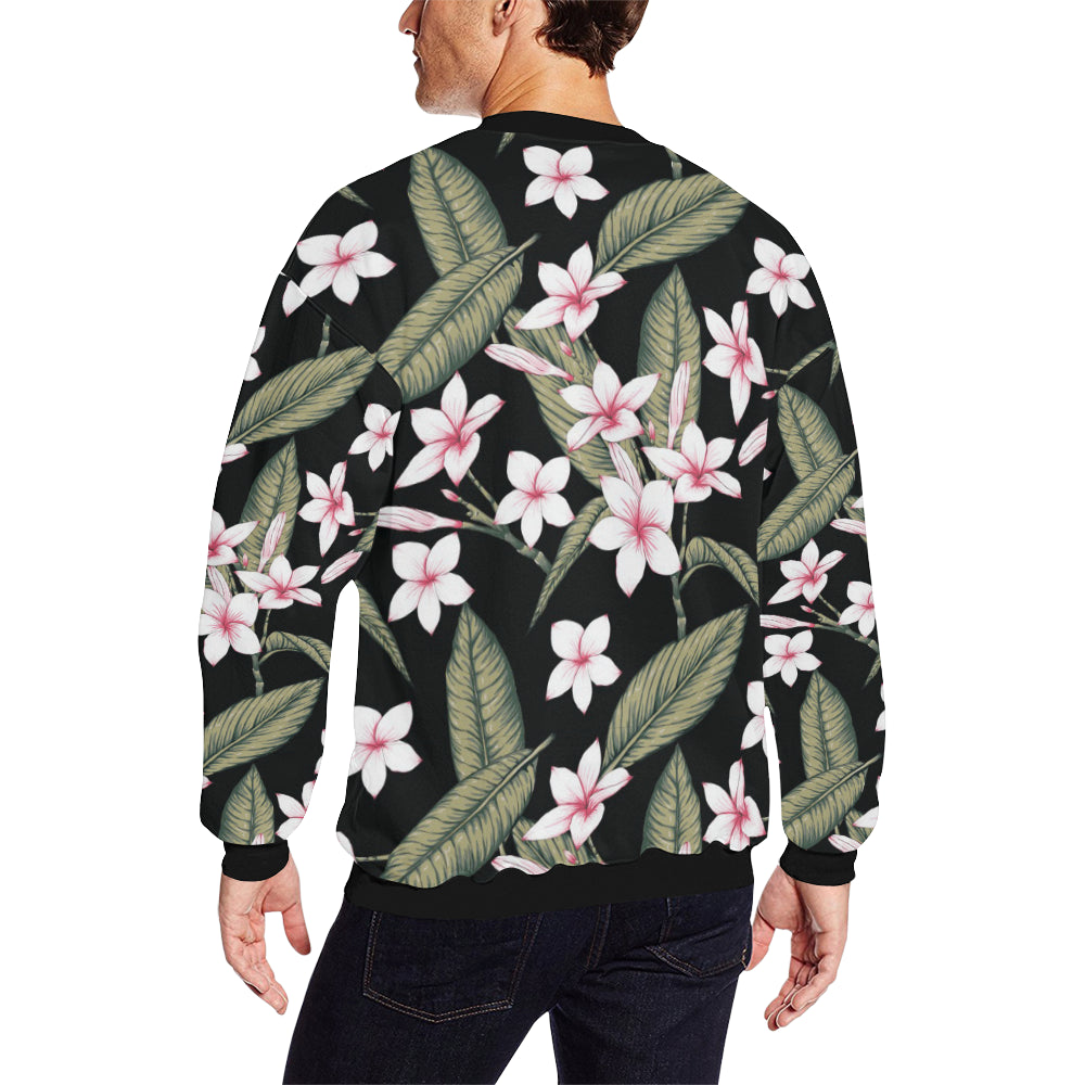 Plumeria Pattern Print Design PM021 Men Long Sleeve Sweatshirt