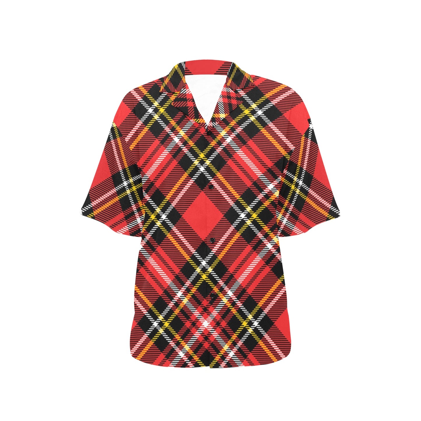 Plaid Red Pattern Print Design A03 Women's Hawaiian Shirt