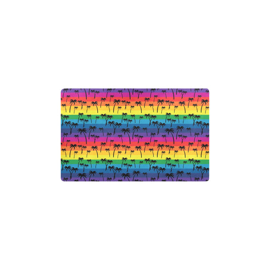 Palm Tree Rainbow Themed Print Kitchen Mat