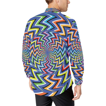Optical illusion Pattern Print Design A02 Men's Long Sleeve Shirt