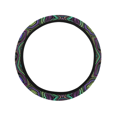 Yin Yang Neon Color Design Print Steering Wheel Cover with Elastic Edge