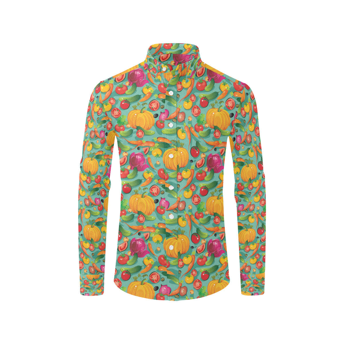 Vegan Colorful Themed Design Print Men's Long Sleeve Shirt