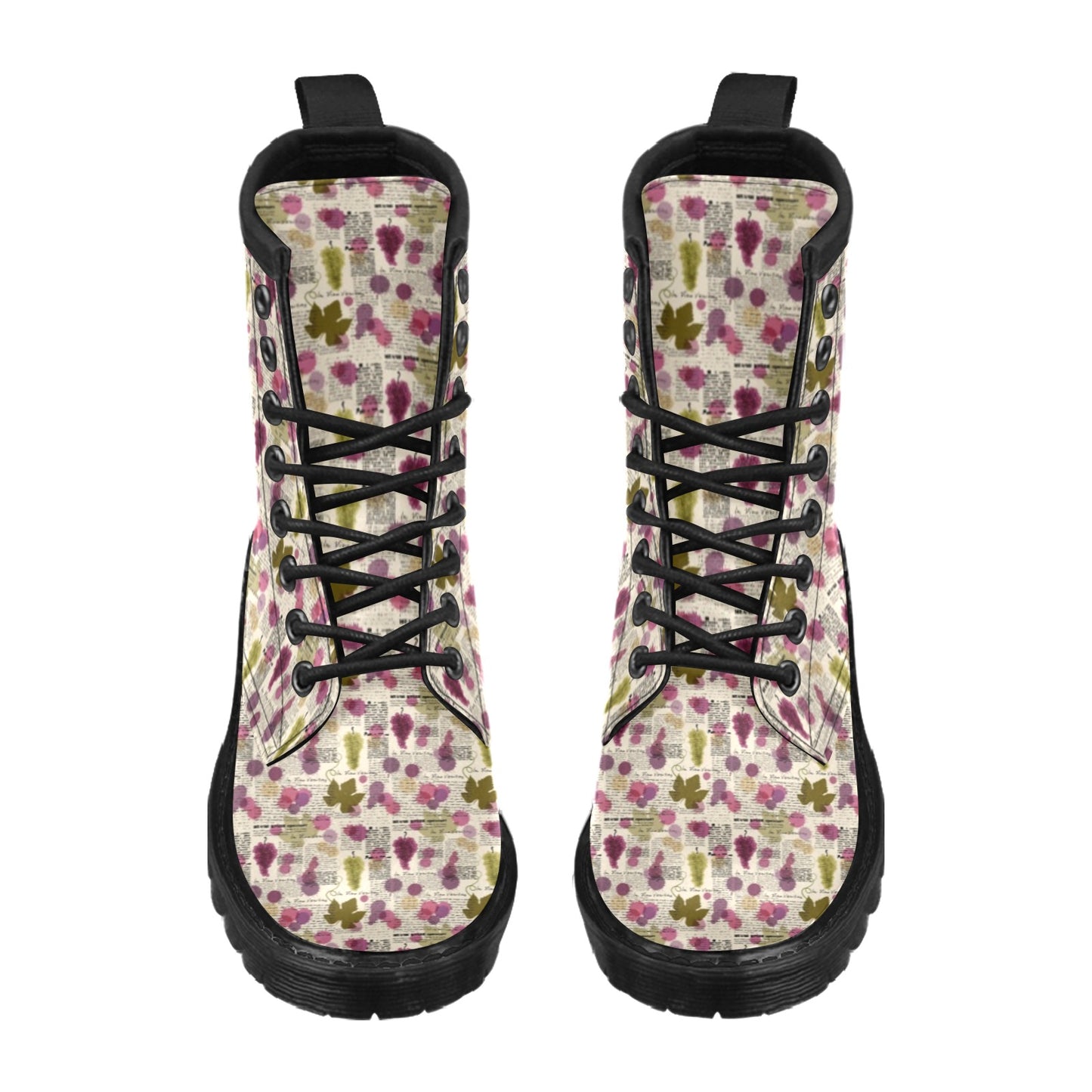 Wine Style Design Print Women's Boots