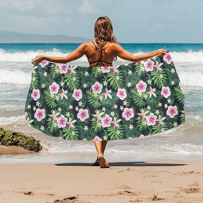 Hibiscus Tropical Print Design LKS309 Beach Towel 32" x 71"