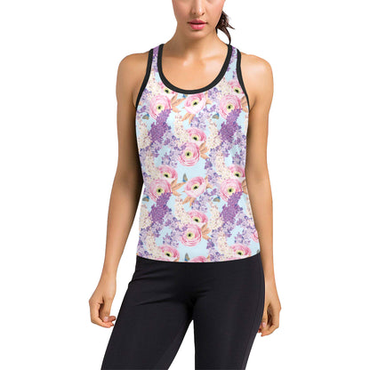Lilac Pattern Print Design LI03 Women's Racerback Tank Top
